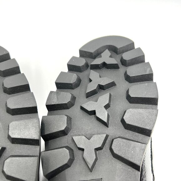 Franco Sarto Size 10 Bergamot Black Textured Patent Lug Sole Loafers Shoes - Picture 9 of 13